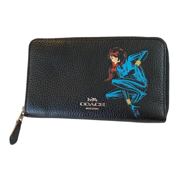 COACH X Marvel Medium Zip Around Wallet With Black Widow NWOT - Picture 6 of 7